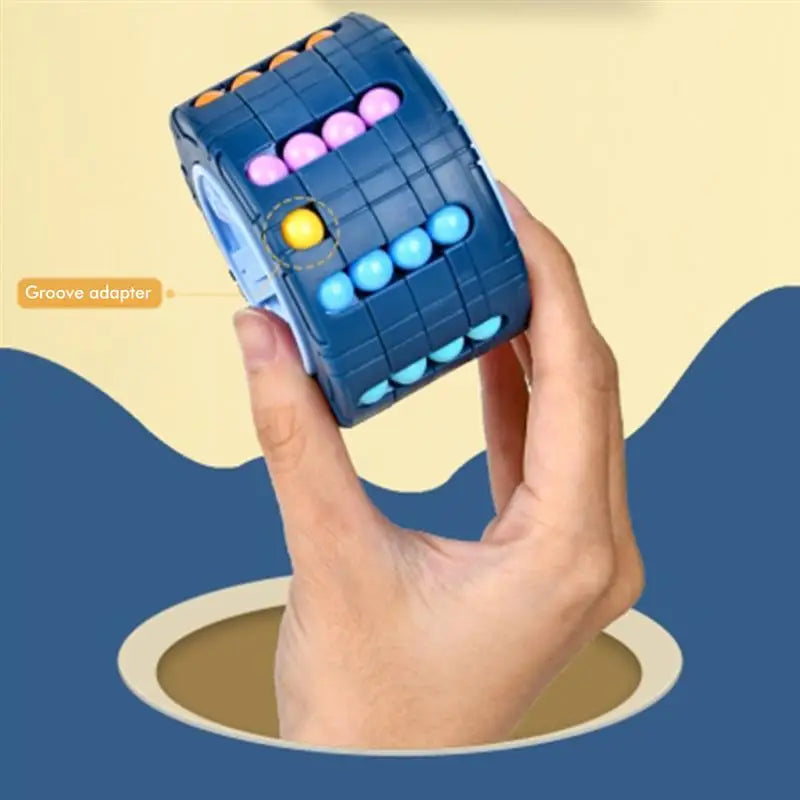 3D Cylinder Cube Toy - Magical Bean Gyro Rotate Slide Puzzle (Montessori Toy)