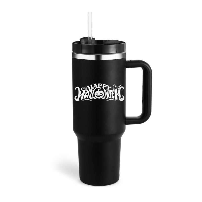 40 Oz Tumbler With Handle Straw Insulated, Stainless Steel Spill Proof Vacuum Coffee Cup Tumbler With Lid Taper